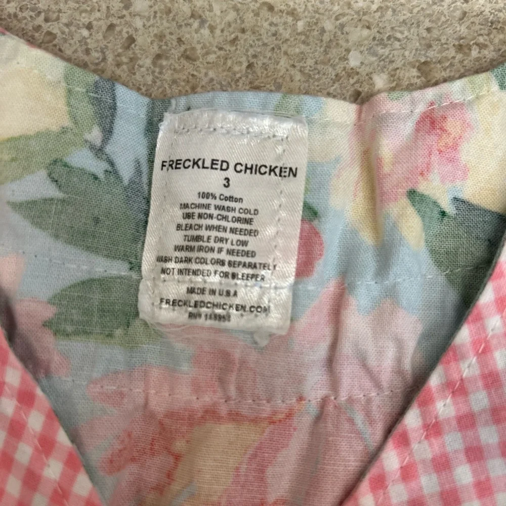 Freckled Chicken Girls Toddler Floral‎ Boho Daisy Trim Vintage Appliqué Dress